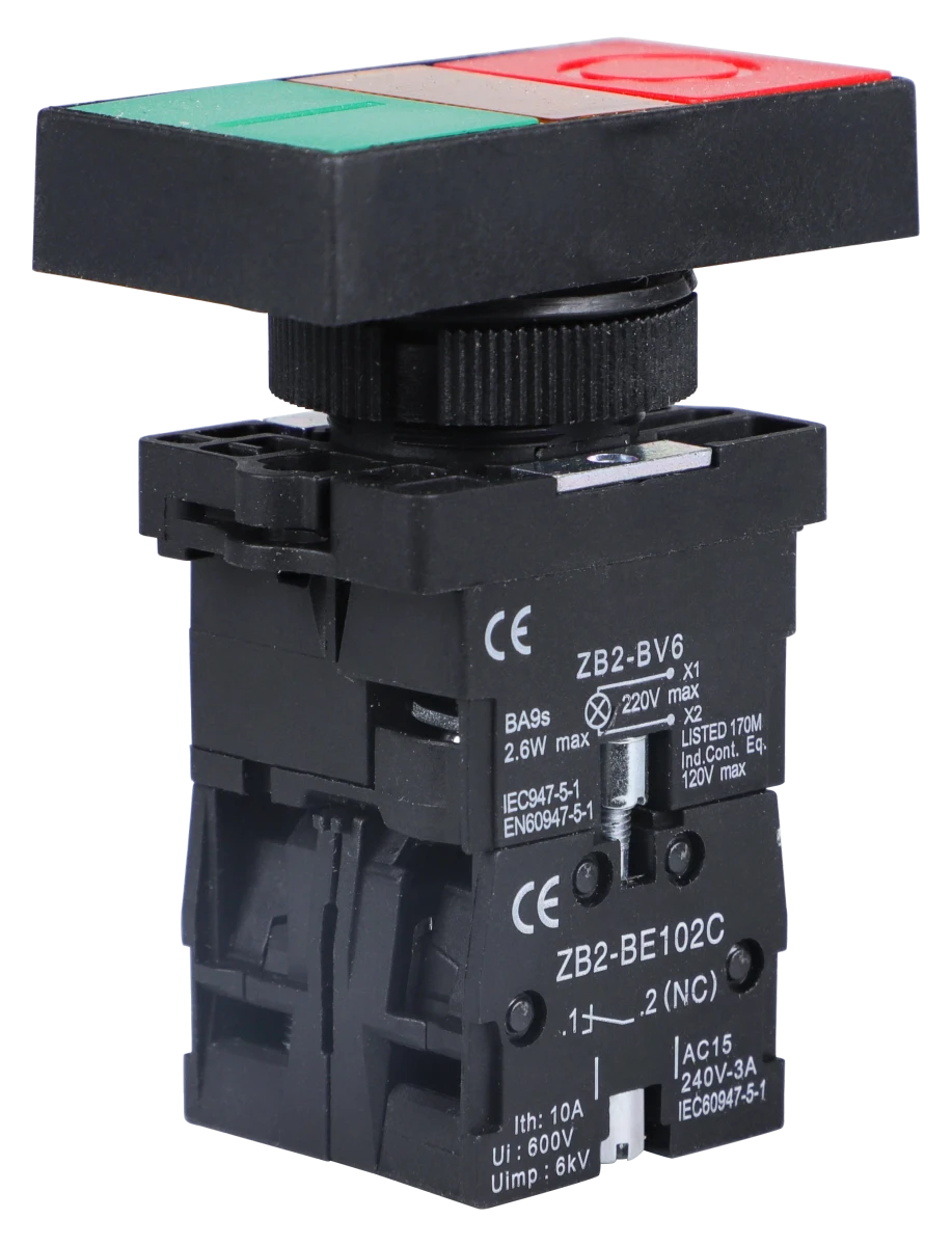 Softlight SL-CPB01BW8465-230 — Botão Plástico Duplo Luminoso
